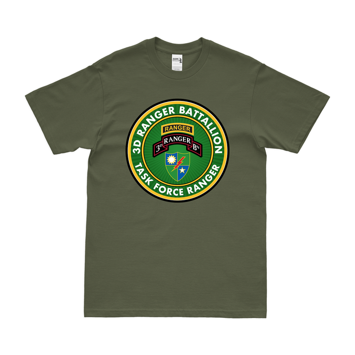 3d Ranger Battalion Task Force Ranger Somalia T-Shirt Tactically Acquired Military Green Clean Small