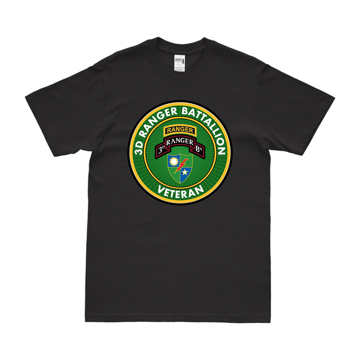 3d Ranger Battalion Veteran T-Shirt Tactically Acquired Black Clean Small