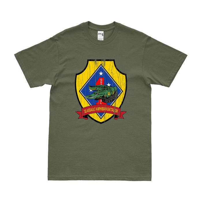 Distressed 3rd AABn Logo Emblem T-Shirt Tactically Acquired Small Military Green 