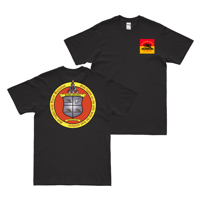 Double-Sided 3-11 Marines 11th Marine Regiment T-Shirt Tactically Acquired Black Small 
