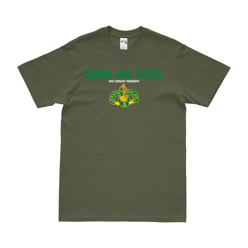 3rd Cavalry Regiment Blood and Steel Motto T-Shirt