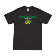 3rd Cavalry Regiment Blood and Steel Motto T-Shirt Tactically Acquired Black Small 