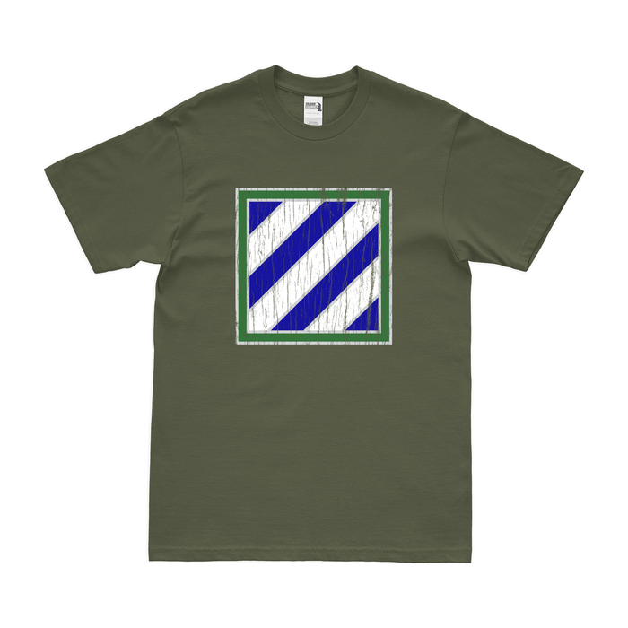 3rd Infantry Division CSIB T-Shirt Tactically Acquired Military Green Distressed Small