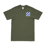 3rd Infantry Division Left Chest CSIB T-Shirt Tactically Acquired Military Green Small 