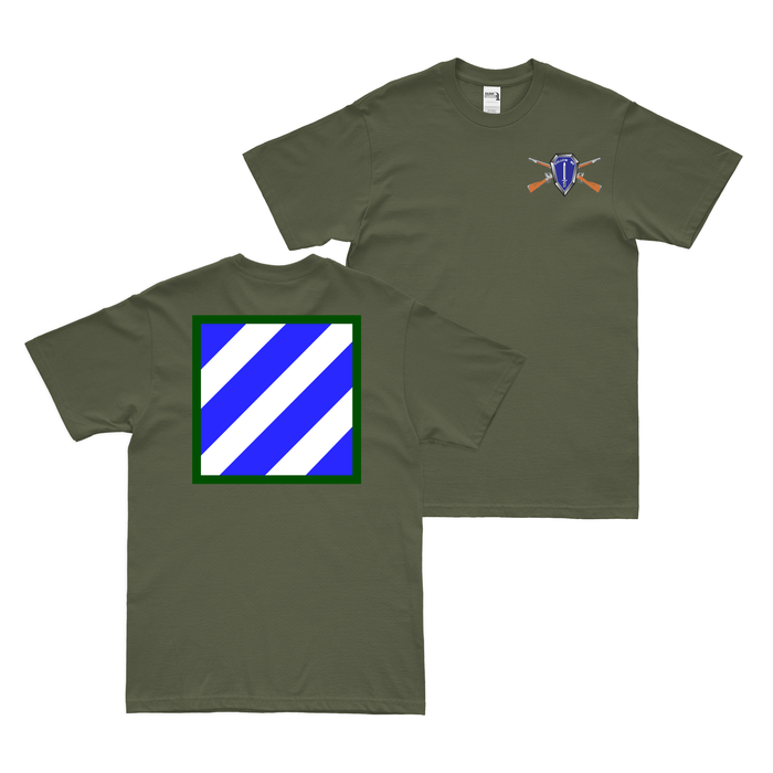Double-Sided 3rd Infantry Division SSI T-Shirt Tactically Acquired Small Military Green 