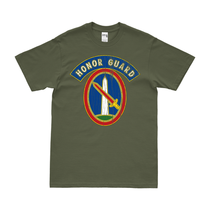 U.S. Army 3rd Infantry Regiment Unit Logo Emblem T-Shirt Tactically Acquired Military Green Distressed Small