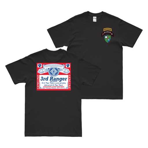 Double-Sided 3rd Ranger Battalion Budweiser T-Shirt Tactically Acquired Black Small 
