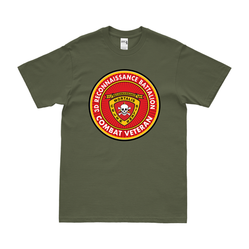 3rd Recon Bn Combat Veteran T-Shirt Tactically Acquired Military Green Clean Small