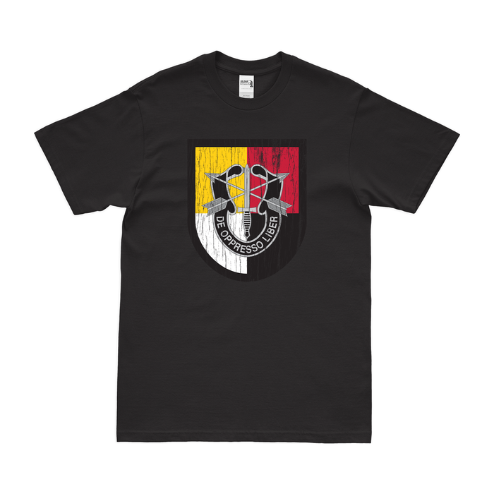 3rd Special Forces Group (3rd SFG) Beret Flash T-Shirt Tactically Acquired Black Distressed Small