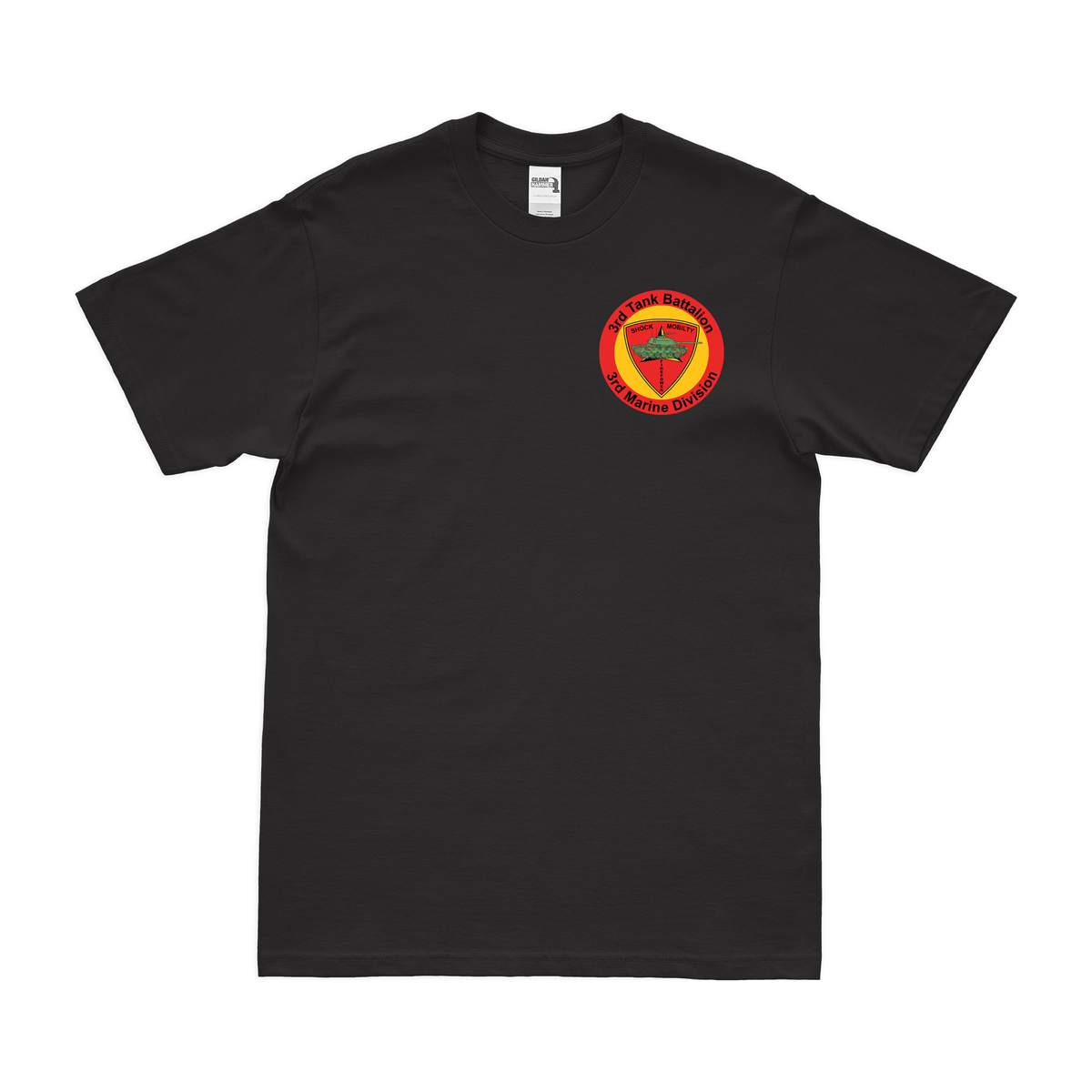 3rd Tank Battalion USMC Left Chest Emblem T-Shirt Tactically Acquired Black Small 