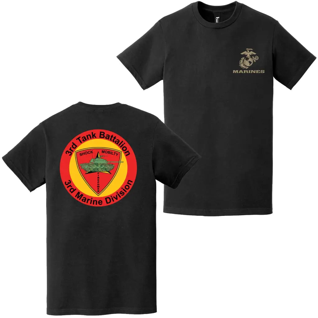 Double-Sided 3rd Tank Battalion USMC Logo T-Shirt