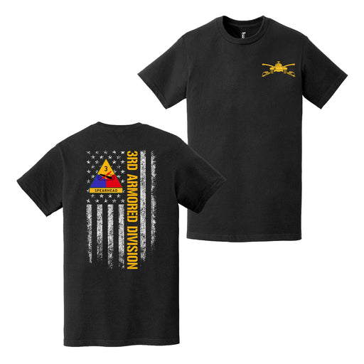 Double-Sided 3rd Armored Division American Flag T-Shirt Tactically Acquired   
