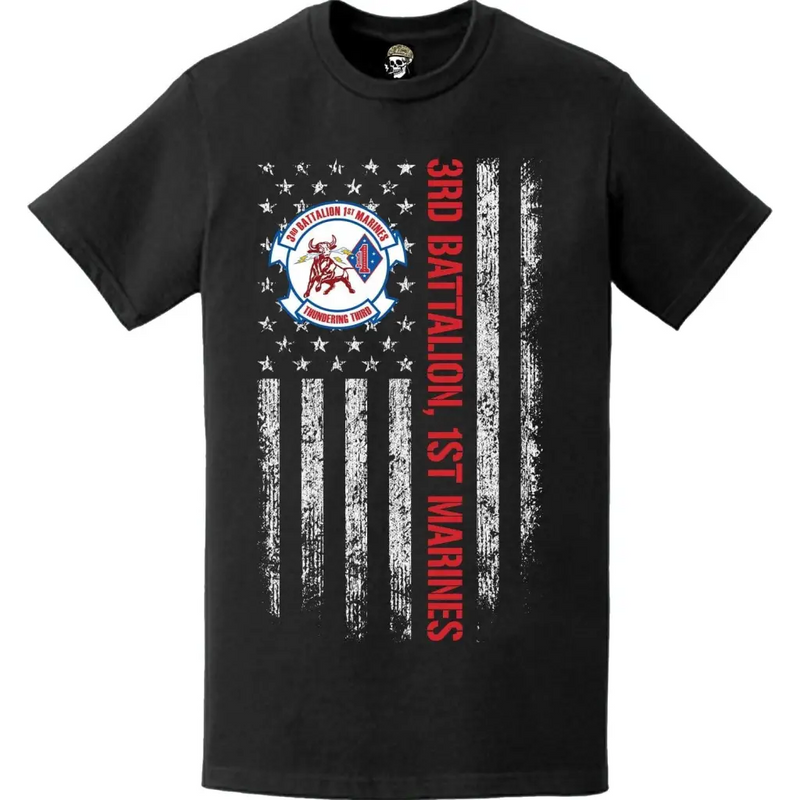 3rd Battalion 1st Marines (3/1) American Flag T-Shirt