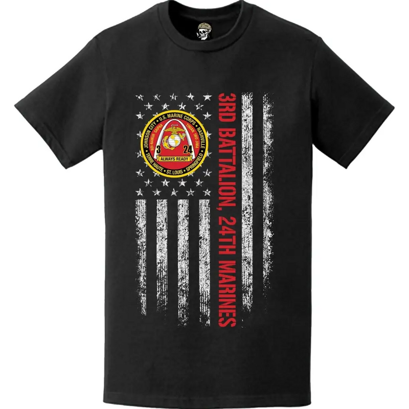 3rd Battalion, 24th Marines (3/24) American Flag T-Shirt