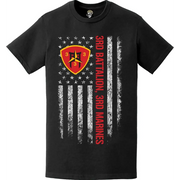 3rd Battalion, 3rd Marines (3/3 Marines) American Flag T-Shirt Tactically Acquired   