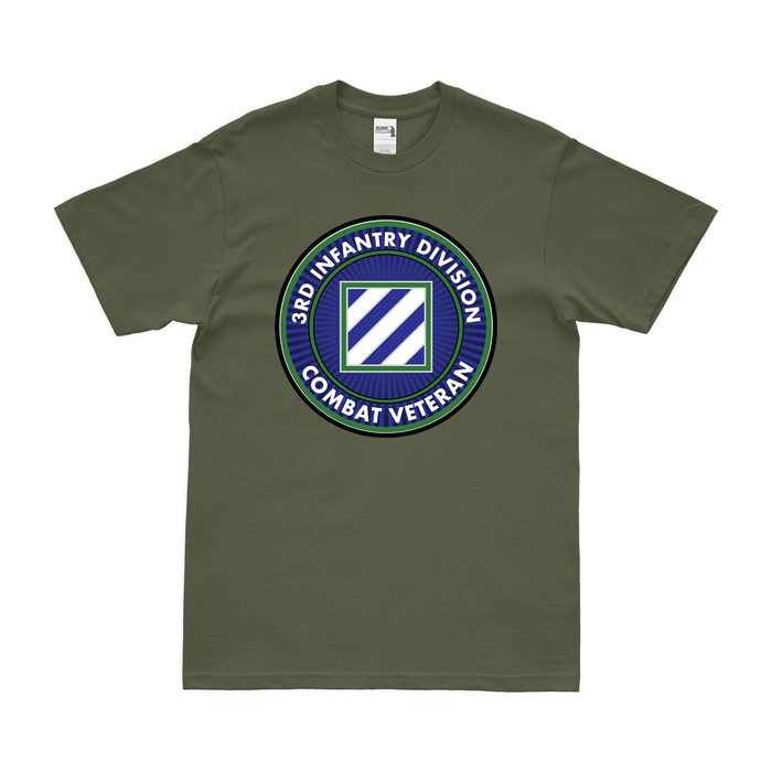 3rd Infantry Division Combat Veteran T-Shirt Tactically Acquired Military Green Clean Small