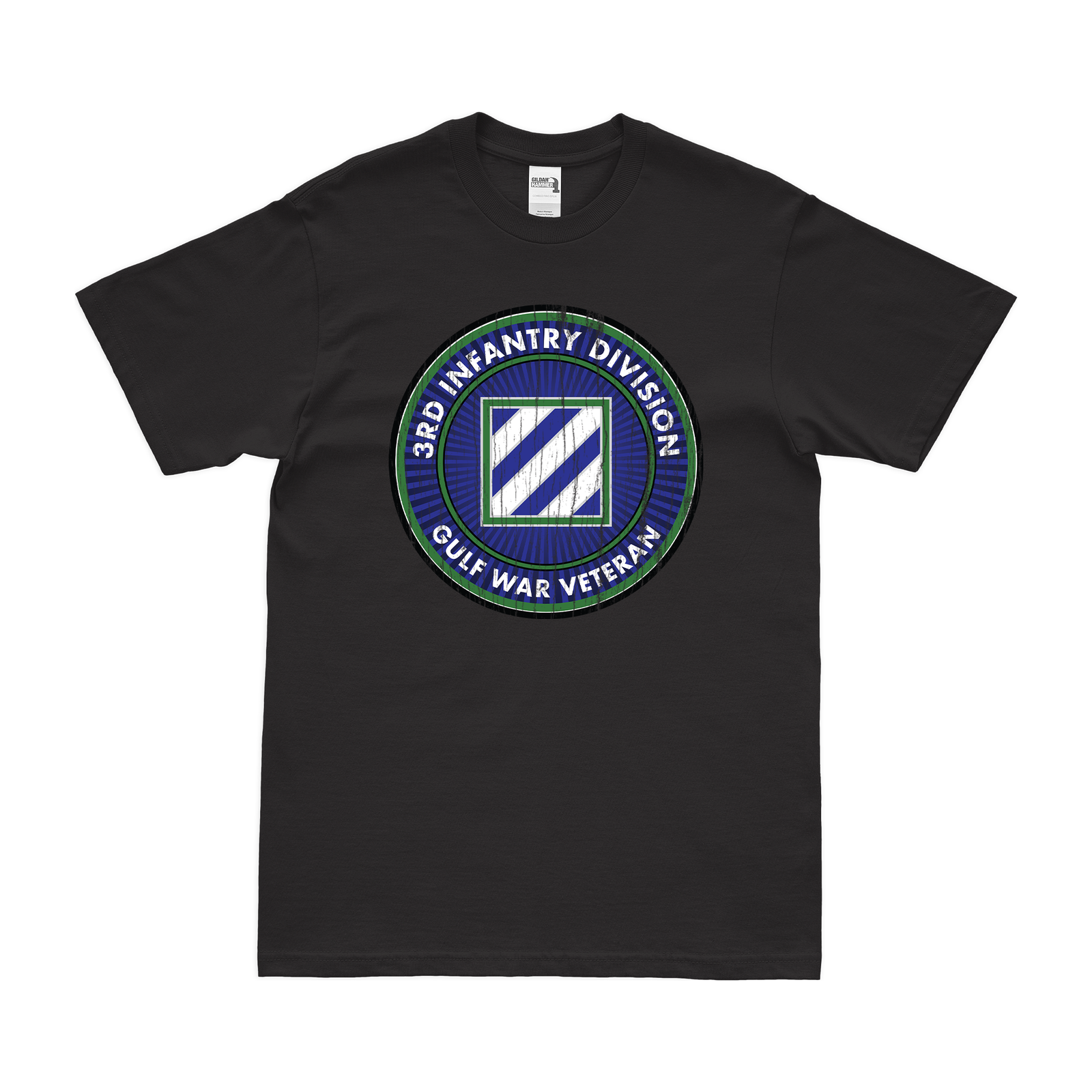 3rd Infantry Division Gulf War Veteran T-Shirt Tactically Acquired Black Distressed Small