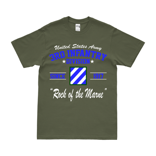 3rd Infantry Division Since 1917 Unit Legacy T-Shirt Tactically Acquired Military Green Clean Small