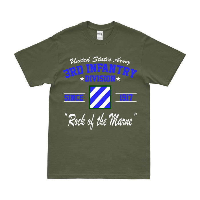 3rd Infantry Division Since 1917 Unit Legacy T-Shirt Tactically Acquired Military Green Clean Small