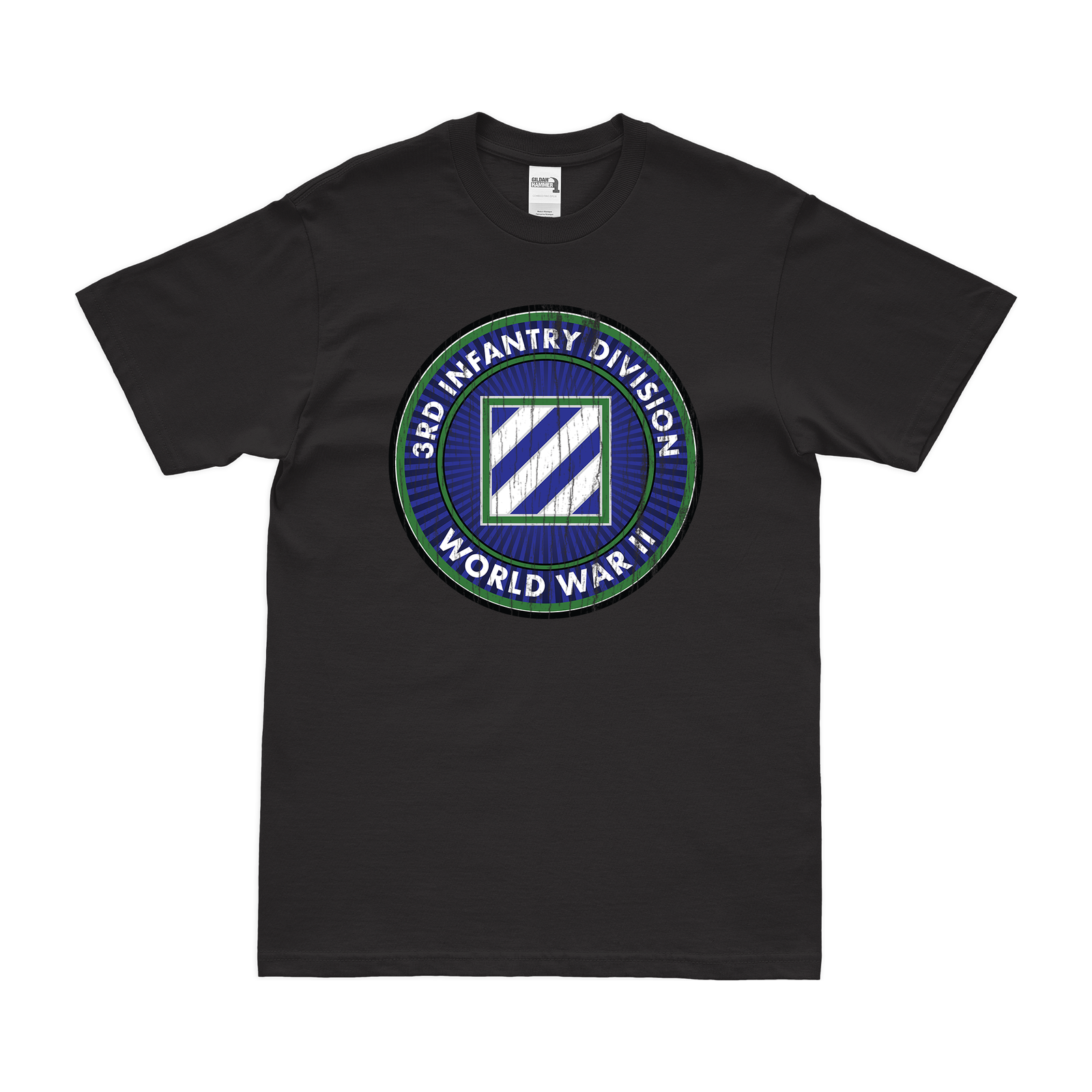 3rd Infantry Division World War II T-Shirt Tactically Acquired Black Distressed Small