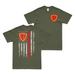 Double-Sided 3rd Marine Division American Flag T-Shirt Tactically Acquired Military Green Small 