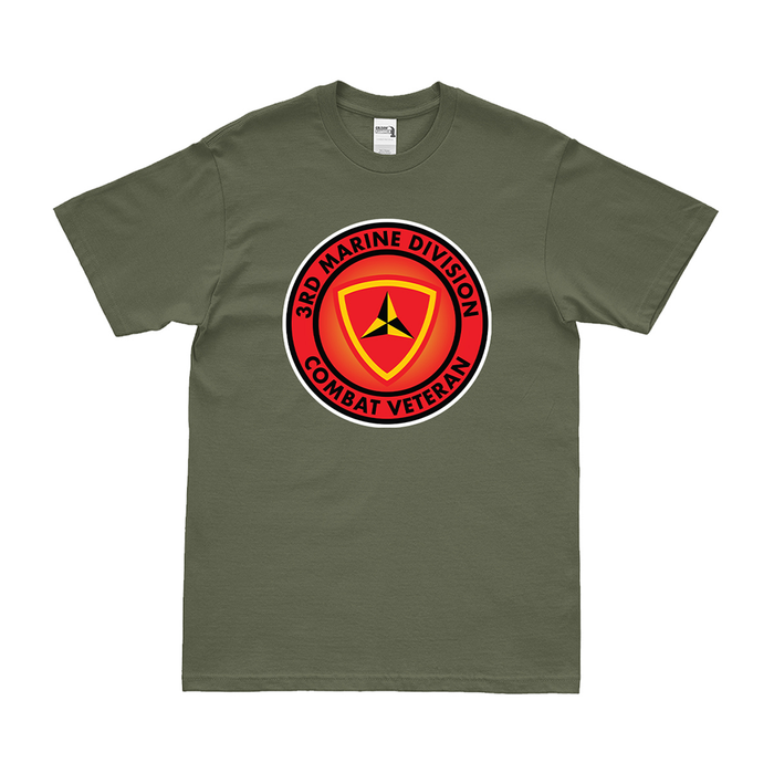 3rd Marine Division Combat Veteran T-Shirt Tactically Acquired Military Green Small 