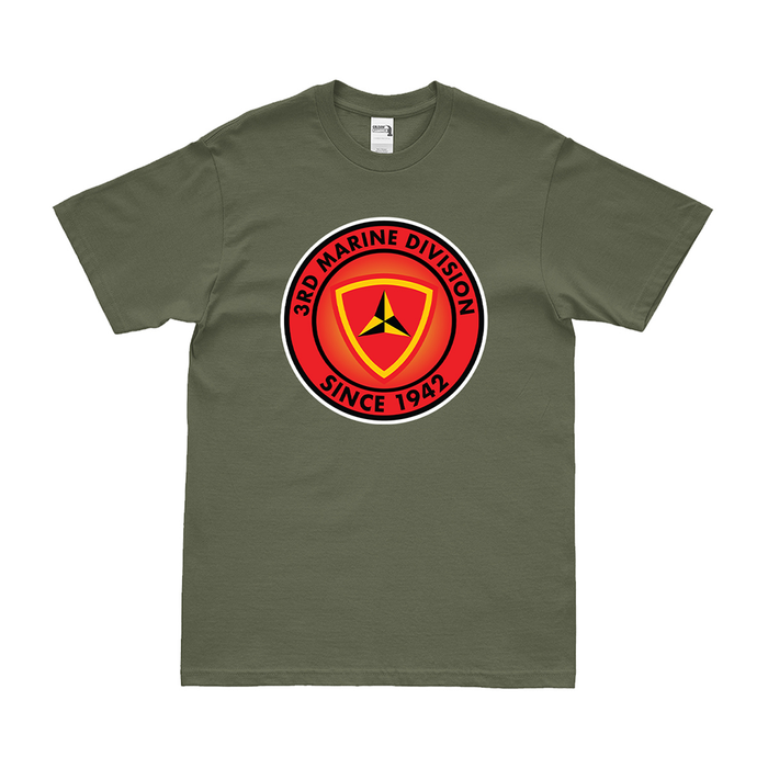 3rd Marine Division Since 1942 Emblem T-Shirt Tactically Acquired Military Green Small 