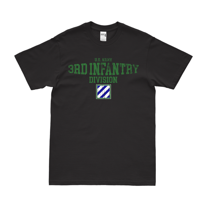 3rd Infantry Division Modern Design T-Shirt Tactically Acquired Black Distressed Small