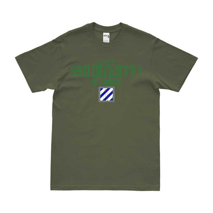 3rd Infantry Division Modern Design T-Shirt Tactically Acquired Military Green Distressed Small