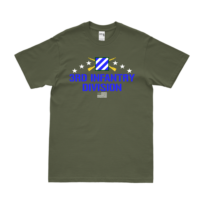 3rd Infantry Division Crossed Rifles T-Shirt Tactically Acquired Military Green Clean Small