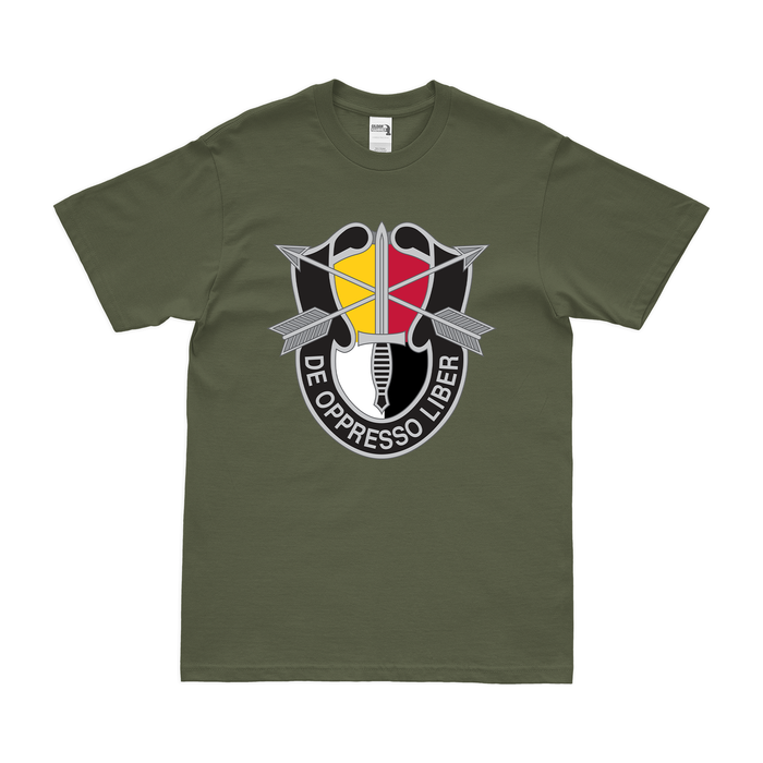 3rd SFG (A) De Oppresso Liber Emblem T-Shirt Tactically Acquired Military Green Clean Small
