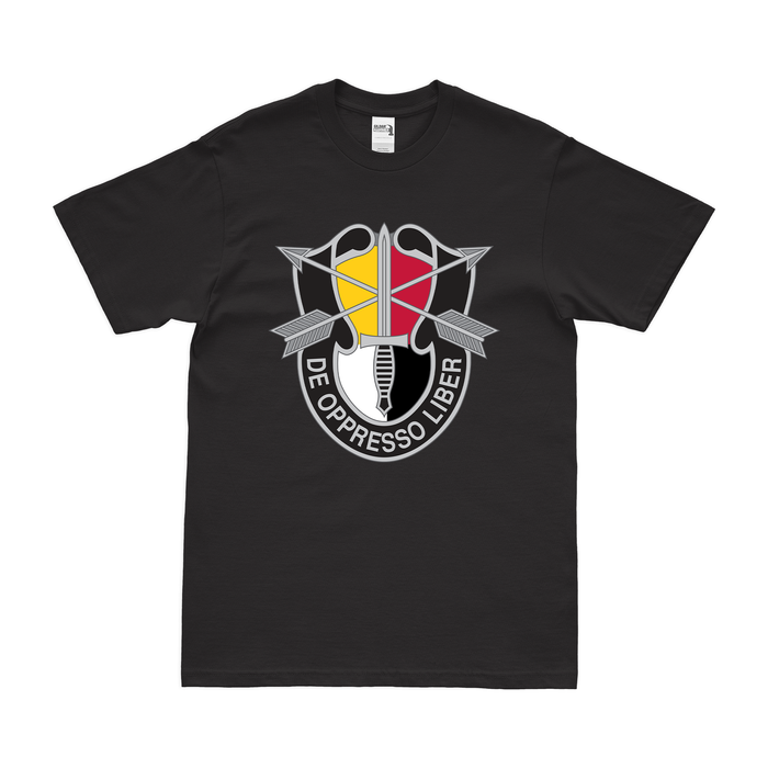 3rd SFG (A) De Oppresso Liber Emblem T-Shirt Tactically Acquired Black Clean Small