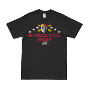 Patriotic 3rd Special Forces Group (3rd SFG) T-Shirt Tactically Acquired Black Distressed Small