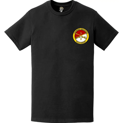 3rd Squadron 3rd Cavalry Regiment (3-3 CAV) "Thunder" Left Chest T-Shirt Tactically Acquired   