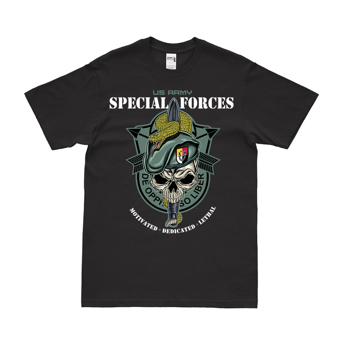 3rd Special Forces Group (3rd SFG) Snake Eaters Skull T-Shirt Tactically Acquired Small Black 