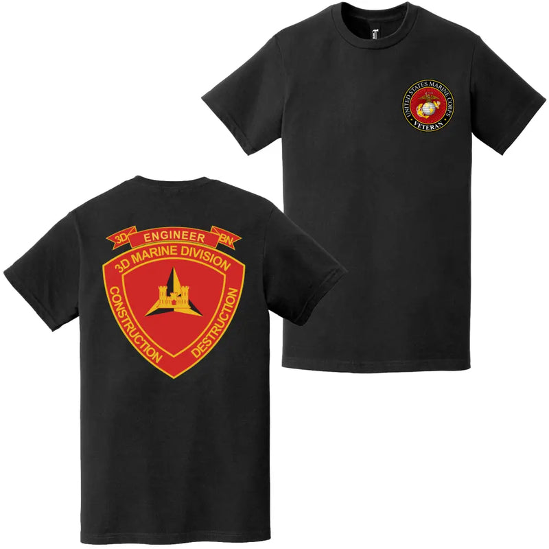 Double-Sided 3rd CEB Logo USMC Veteran T-Shirt
