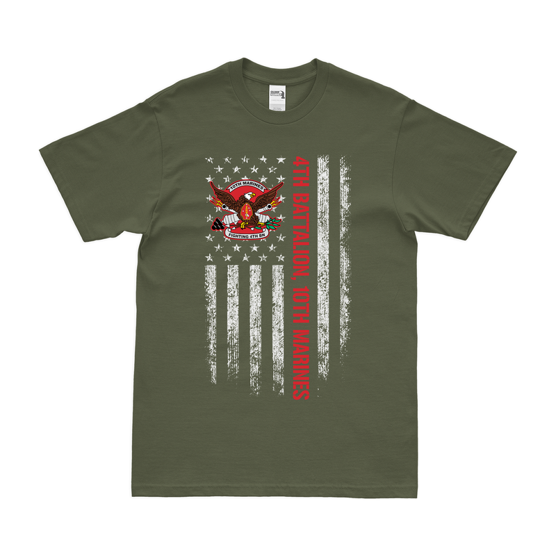 4/10 Marines American Flag T-Shirt