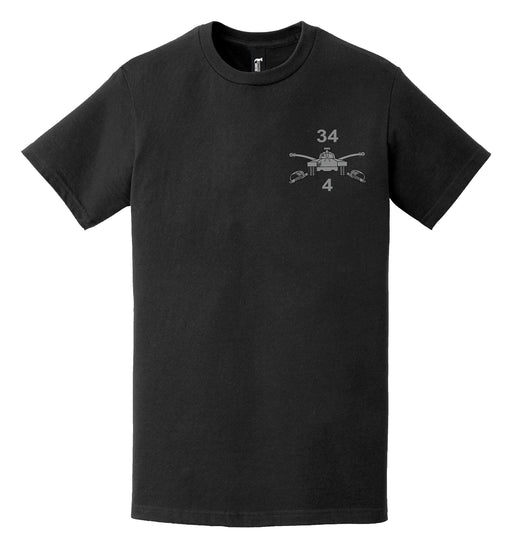 U.S. Army 4-34 Armor Left Chest Logo T-Shirt Tactically Acquired   