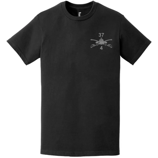 4-37 Armor Regiment Left Chest Logo Emblem T-Shirt Tactically Acquired   