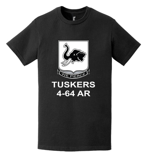 4-64 Armor Regiment "Tuskers" Emblem T-Shirt Tactically Acquired   