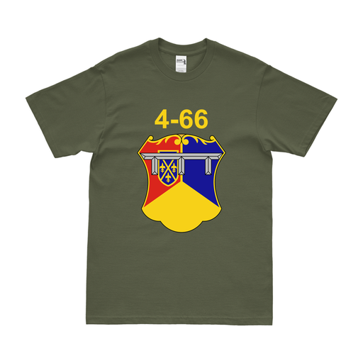 4-66 Armor Regiment Unit Emblem T-Shirt Tactically Acquired Military Green Clean Small