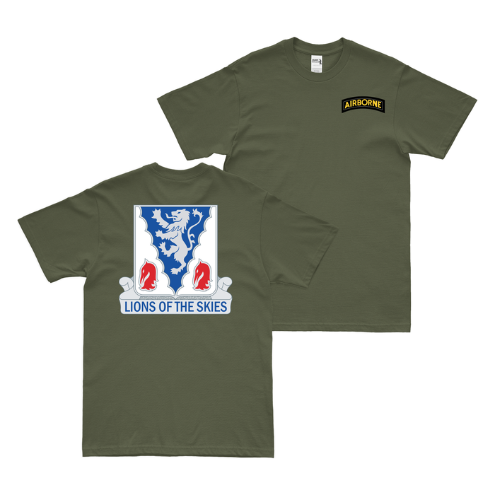 Double-Sided 401st Glider Infantry Regiment T-Shirt Tactically Acquired Military Green Small 