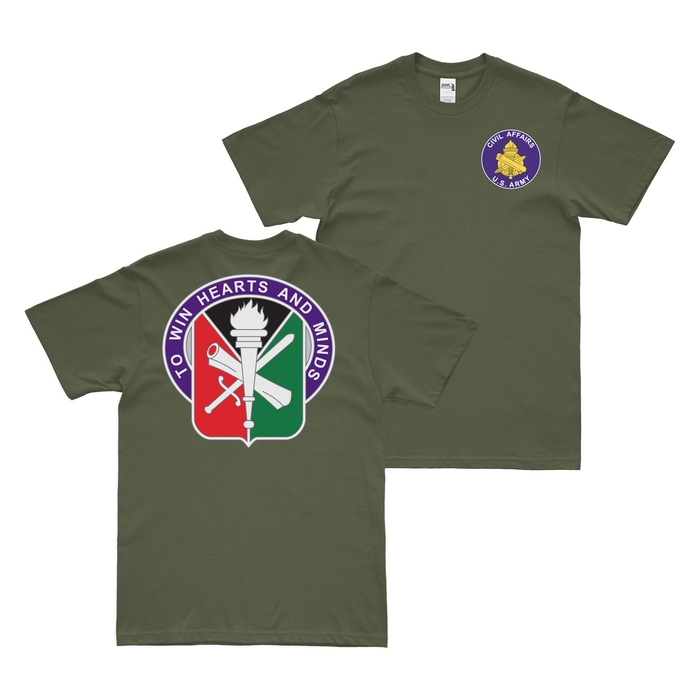 Double-Sided 403rd Civil Affairs Battalion T-Shirt Tactically Acquired Military Green Small 