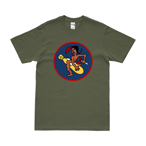 412th Bombardment Squadron WW2 AAF T-Shirt Tactically Acquired Military Green Clean Small