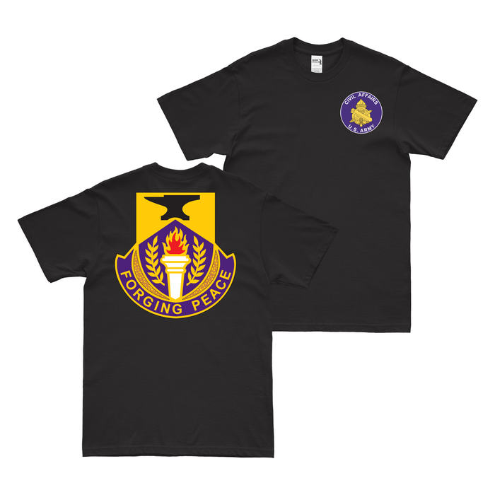 Double-Sided 412th Civil Affairs Battalion T-Shirt Tactically Acquired Black Small 