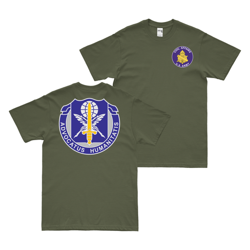 Double-Sided 416th Civil Affairs Battalion T-Shirt Tactically Acquired Military Green Small 