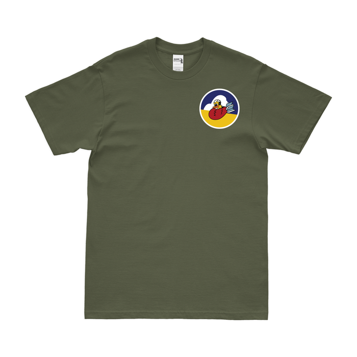 418th Bombardment Squadron Left Chest Emblem T-Shirt Tactically Acquired Military Green Small 