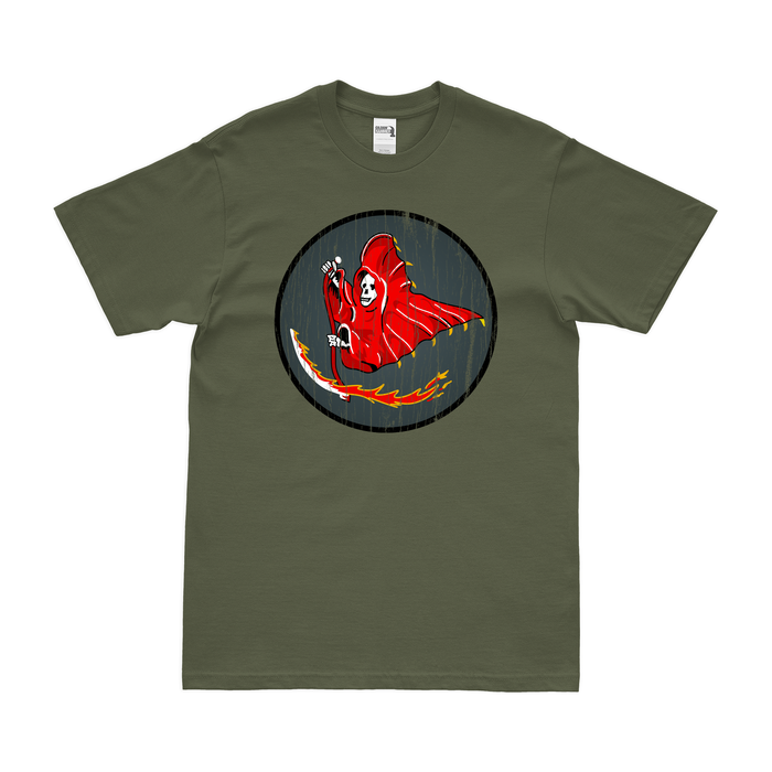 423rd Bombardment Squadron WW2 Emblem T-Shirt Tactically Acquired Military Green Distressed Small