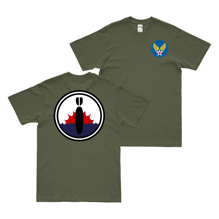 Double-Sided 424th Bombardment Squadron WW2 T-Shirt Tactically Acquired Military Green Small 