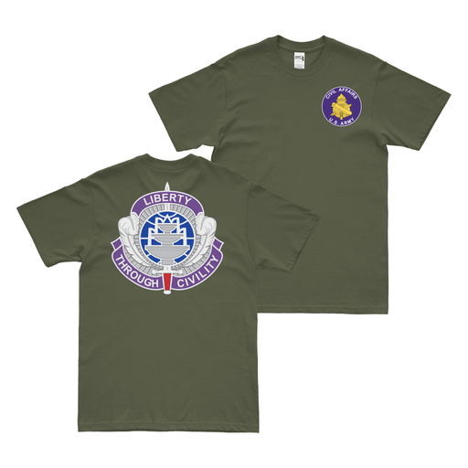 Double-Sided 436th Civil Affairs Battalion T-Shirt Tactically Acquired Military Green Small 